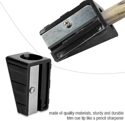 Qiilu Cue Tip Trimmer, 3pcs Portable Mini Billiard Cue Tip Trimmer Shaper Tapper Repair Tool Accessory Black in Saudi Arabia