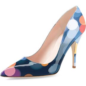 YDN Women Classic Mid Heel Pumps Pointy Toe Slip on Formal Stilettos Office Business Shoe Size 4-15 US