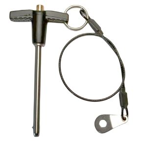 T-Handle Locking pin, 304 Stainless Steel Grip Push-Button Locking Quick-Release pin with Safety Rope (Φ1/4in x 2-23/64in)