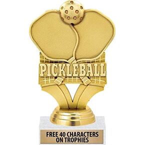 Crown Awards Pickleball Trophies: 6" Pickleball Gold Trophy - Custom Engraving Included Prime