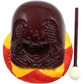 Milisten 1 Set Fotang wooden fish asalato monk fish temple block musical instruments buddha religious woodblock percussion instruments fish style guiro kashaka Tibet small silk cloth child