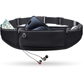 Slim Running Belt for Women and Men, Small Fanny Pack Waist Pack, Money Belt Phone Holder for Running, Reflective Running Pouch Belt for Hiking Cycling Workout
