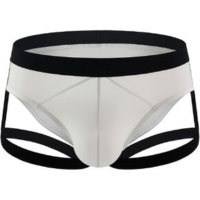 Men's Low Waisted Strappy Cutout Bikini Briefs Spandex Jock Strap Hollow Sheer Workout Acitve Underwear