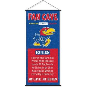 Kansas Jayhawks Man Cave Fan Banner Scroll