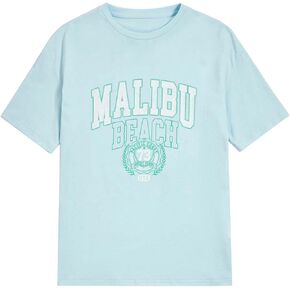SOLY HUX Girl's Letter Graphic Print T Shirts Short Sleeve Round Neck Tee Tops