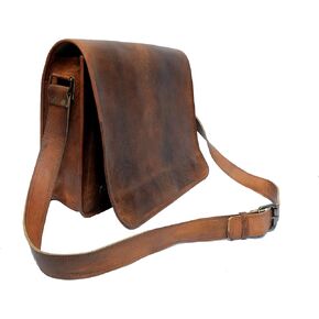 Leather Real Messenger Bag for Laptop Briefcase Satchel Men and Women Handmade Laptop Bag Satchel Bag Padded Messenger Bag