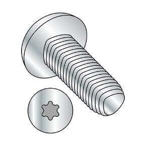 Small Parts M68D7500T Steel Thread Rolling Screw for Metal, Zinc Plated, Pan Head, Star Drive, Metric, M6-1.0 Thread Size, 8 mm Length (Pack of 100)