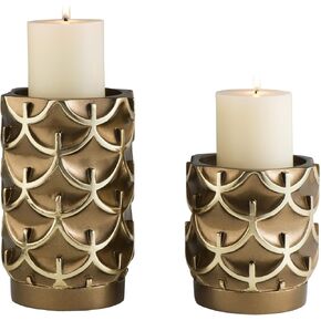 OK Lighting OK-4273C Mystic Owl Candle Holder Set, Bronze