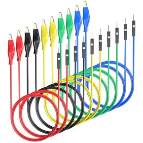 Goupchn Alligator Clips to Breadboard Male Jumper Wires Soft Flexible Silicone Test Leads for Electrical Testing