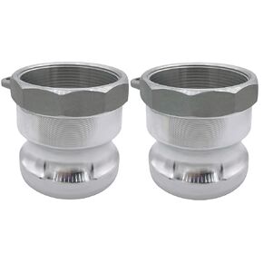 (2 Pack) Global Cam & Groove Hose Fitting Aluminum Type A 2″ Male Camlock x 2″ Female NPT