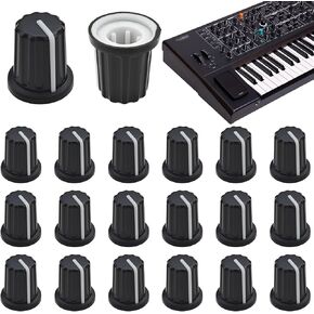 20 PCS D Type Potentiometer Knobs, Potentiometer Control Knobs Plastic Volume Tone Knobs, for Encoder Electric Guitar Speaker Mixer Board DJ Controller Mixer Console