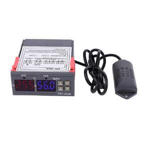 STC-3028 Temperature Control 12V/24V/110V /220V Digital Display Temperature and Humidity Controller Meter with Integrated Sensor(12V)