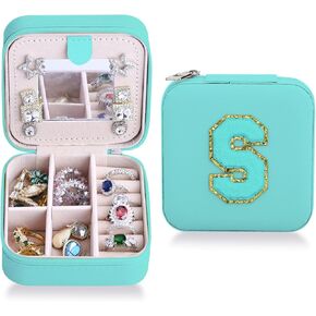 VigorVaul Travel Jewelry Case for Women,Small Travel Jewelry Box Personalized Initial K Jewelry Case Travel Accessories Travel Essentials for Women Girls Teenage Friends