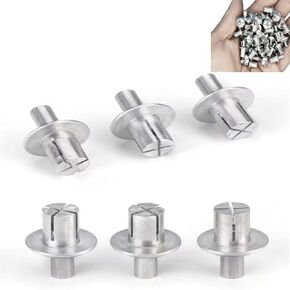 50Pcs Hammer Drive Aluminium Rivets Aluminum Core Rivets with Round Head Knock Type Expansion Aluminum Rivets 2024New Drive Rivets Hammer Drive Rivets