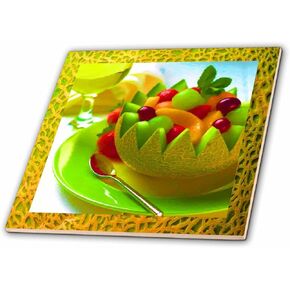 3dRose ct_18347_4 Melon Fruit Salad-Ceramic Tile, 12-Inch