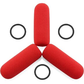 LEFXMOPHY Red Windscreen for David Clark M7A Mic Cover, M-4 / M-7 / H10 / H20 /DC PRO-X2 / PRO-2 / DC ONE-X ENC Headset Aviation Microphone Replacement Pop Filter Protector, 3-Pack
