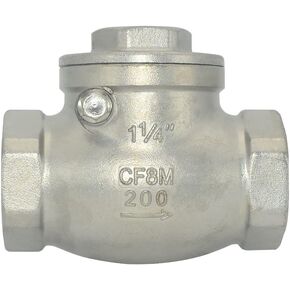 VARMHUS Stainless Steel SS316 Swing Check Valve,NPT Female x Female Thread,WOG 200 PSI PN16 CF8M (2")