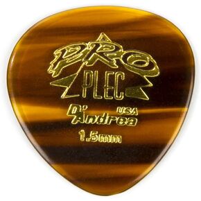 D'Andrea PRO-385 Pro Plec 1.5mm Guitar Pick with Shell Finish (12 Piece, Large Round)