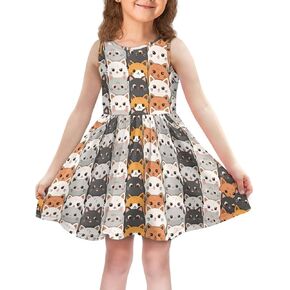 Tongluoye Girls Summer Dress with Pockets Casual Sleeveless Midi Dress for 4-14 Years