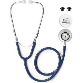 Primacare DS-9290-BL Adult Size 22 Inch Stethoscope for Diagnostics and Screening Instruments, Lightweight and Aluminum Double Head Flexible Stethoscope, Blue