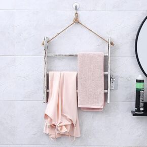 Towel Rack Ladder Wall-Mounted,Ladder Hand Towel Rack for Bathroom,Rustic Hanging Towel Rack,Towel Ladder Storage Rack,Hanging Blanket Ladder for Living Room Farmhouse