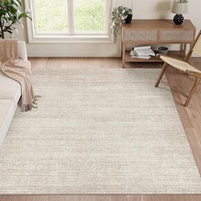 Valenrug Washable Rug - Stain Resistant Area Rugs for Living Room, Non Slip Backing Printed Rugs for Bedroom, Folable Machine Washable Area Rug (Beige, 8'x10')
