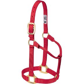 Weaver Leather Original Non-Adjustable Nylon Horse Halter, Large, Red