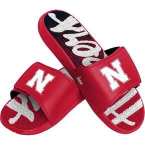 FOCO Nebraska Cornhuskers NCAA Mens Gradient Wordmark Gel Slide - S