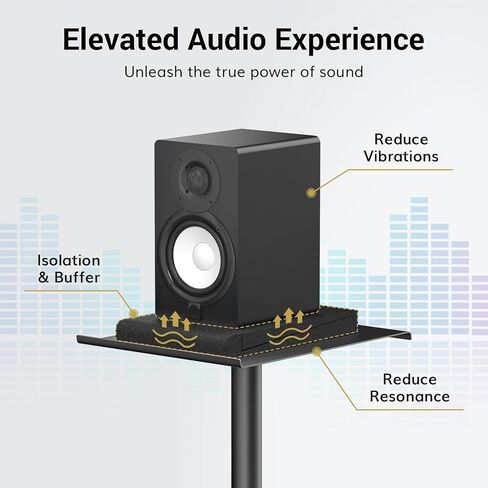 وسادات عزل TONOR لمكبرات الصوت، رغوة صوتية لشاشة الاستوديو، لوحات عازلة للصوت عالية الكثافة لمعظم مكبرات الصوت 3 - 4.5 بوصة، زاوية قابلة للتعديل، تمنع الاهتزازات، 6.3 بوصة × 8 بوصة × 1.4 بوصة، عبوة من قطعتين in Kuwait
