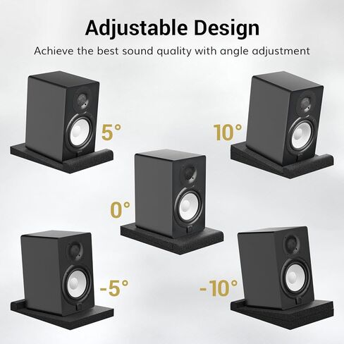 وسادات عزل TONOR لمكبرات الصوت، رغوة صوتية لشاشة الاستوديو، لوحات عازلة للصوت عالية الكثافة لمعظم مكبرات الصوت 3 - 4.5 بوصة، زاوية قابلة للتعديل، تمنع الاهتزازات، 6.3 بوصة × 8 بوصة × 1.4 بوصة، عبوة من قطعتين in Kuwait