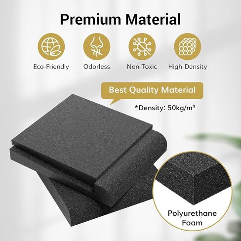 وسادات عزل TONOR لمكبرات الصوت، رغوة صوتية لشاشة الاستوديو، لوحات عازلة للصوت عالية الكثافة لمعظم مكبرات الصوت 3 - 4.5 بوصة، زاوية قابلة للتعديل، تمنع الاهتزازات، 6.3 بوصة × 8 بوصة × 1.4 بوصة، عبوة من قطعتين in Kuwait