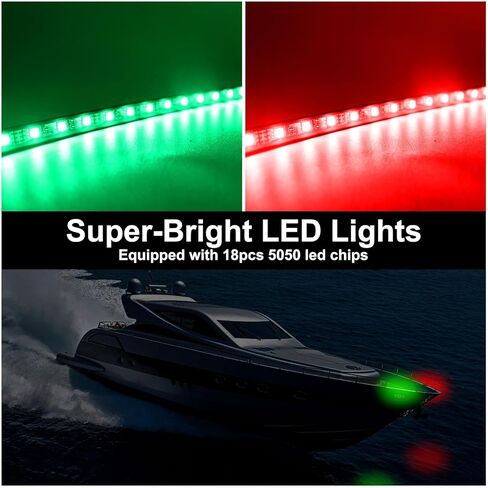 Elegananccy Navigation Lights for Boat Marine, Boat Red and Green Bow Lights, Night Fishing Lights, Deck Lights for Marine Pontoon Boat Bas Boat Dinghy Kayak Yacht in Kuwait