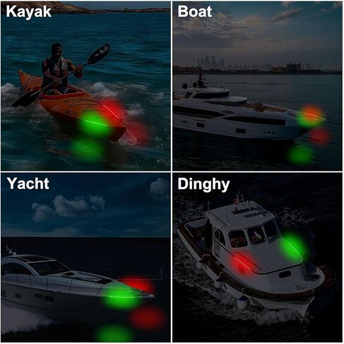 Elegananccy Navigation Lights for Boat Marine, Boat Red and Green Bow Lights, Night Fishing Lights, Deck Lights for Marine Pontoon Boat Bas Boat Dinghy Kayak Yacht in Kuwait