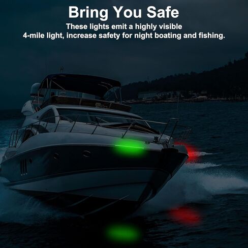 Elegananccy Navigation Lights for Boat Marine, Boat Red and Green Bow Lights, Night Fishing Lights, Deck Lights for Marine Pontoon Boat Bas Boat Dinghy Kayak Yacht in Kuwait