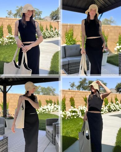 Arach&Cloz Womens Two Piece Sets 2024 Bodycon Dresses Summer Outfits Tank Top and Midi Skirt Suits Sweater in Kuwait