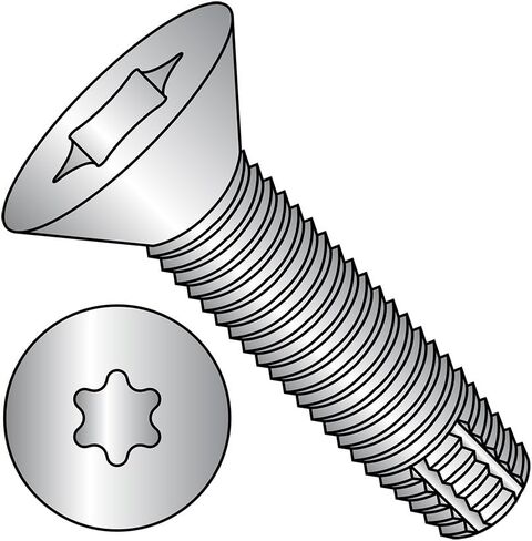 Small Parts 1424FTF188 18-8 Stainless Steel Thread Cutting Screw, Plain Finish, 82 Degree Flat Head, Star Drive, Type F, 1/4"-20 Thread Size, 1-1/2" Length (Pack of 10) in Saudi Arabia