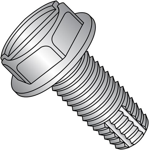 Small Parts 1208FSW188 18-8 Stainless Steel Thread Cutting Screw, Plain Finish, Hex Washer Head, Slotted Drive, Type F, #12-24 Thread Size, 1/2" Length (Pack of 10) in Saudi Arabia