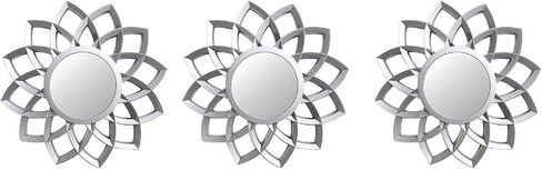 Northlight Set of 3 Matte Silver Arched Floral Mirrors Wall Decor 10" in Saudi Arabia