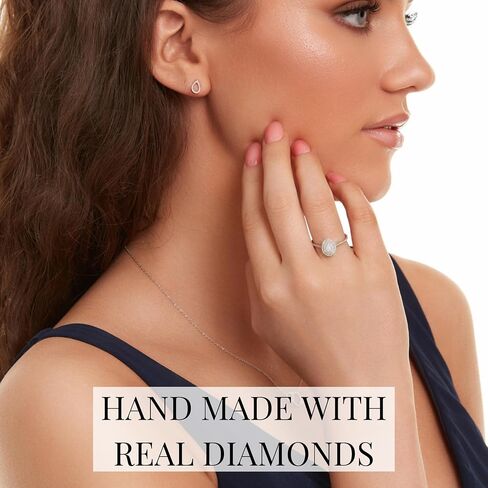Beaux Bijoux Real Diamond Rings for Women in Sterling Silver - Engagement, Promise Anniversary, Genuine Fine Diamond Rings in Multiple Shapes and Styles in Saudi Arabia