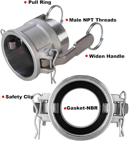 1 1/2 Inch Camlock Fittings Part B Aluminum Male NPT Threads Cam Lock Hose Fittings Couplings (Camlock B150) in Kuwait