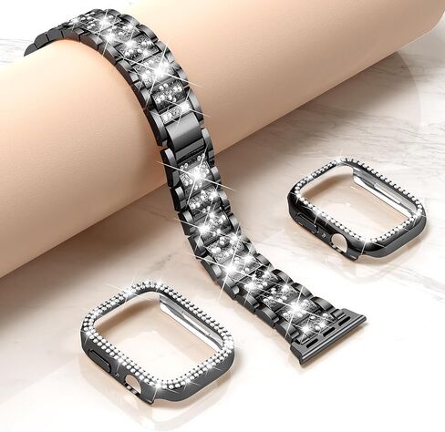 Mosonio Bling Bands for Apple Watch Women and 2P Case,Metal Band for iwatch | Size Options-Fits for Apple Watch Series 11/10/9/8/7/SE/6/5/4/3/2/1/Ultra- 38mm 40mm 41mm 42mm 44mm 45mm 46mm 49mm in Kuwait