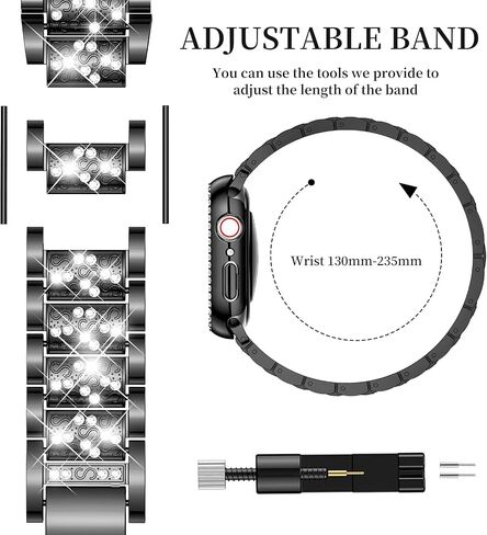 Mosonio Bling Bands for Apple Watch Women and 2P Case,Metal Band for iwatch | Size Options-Fits for Apple Watch Series 11/10/9/8/7/SE/6/5/4/3/2/1/Ultra- 38mm 40mm 41mm 42mm 44mm 45mm 46mm 49mm in Kuwait