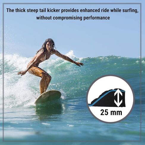 EVA Surfboard Traction Pad - 3 Piece Stomp Pad with 3M Adhesive - Max Grip with Kicker and Arch Bar - Adjustable to Fit Surfboards and Skimboards in Saudi Arabia