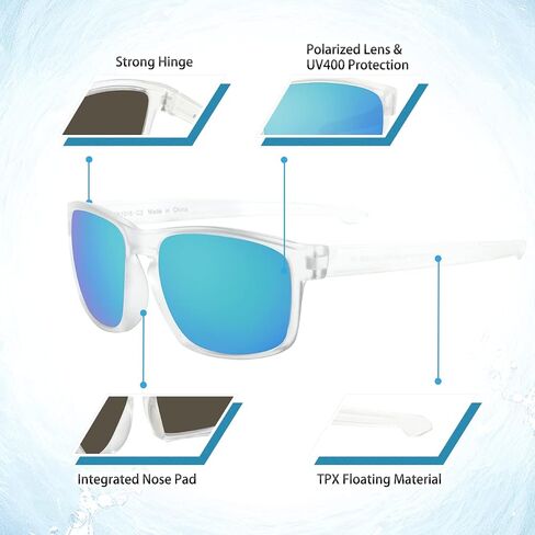 MALIDAK Floating Sunglasses, Polarized Sunglasses With UV400 Protection Lenses, TPX Floating Sunglasses For Water Activities in Saudi Arabia