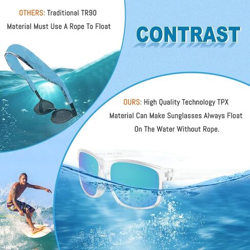 MALIDAK Floating Sunglasses, Polarized Sunglasses With UV400 Protection Lenses, TPX Floating Sunglasses For Water Activities in Saudi Arabia