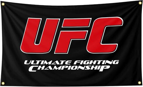 UFC في نهاية المطاف بطل القتال خلفية سوداء الفن نسيج 3 × 5FT غرفة نوم جدار الفن نسيج لغرفة المعيشة عنبر الأسرة in Saudi Arabia