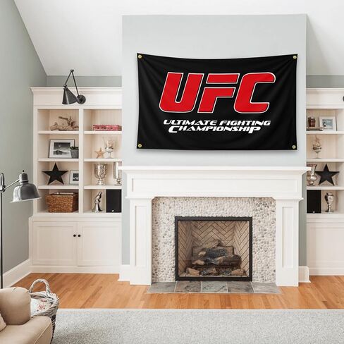 UFC في نهاية المطاف بطل القتال خلفية سوداء الفن نسيج 3 × 5FT غرفة نوم جدار الفن نسيج لغرفة المعيشة عنبر الأسرة in Saudi Arabia