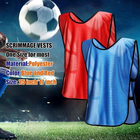 Geyoga 24 حزمة Pinnies Scrimmage سترات ممارسة جيرسي للرجال لكرة القدم سترات الكبار فريق كرة القدم تدريب سترة in Saudi Arabia