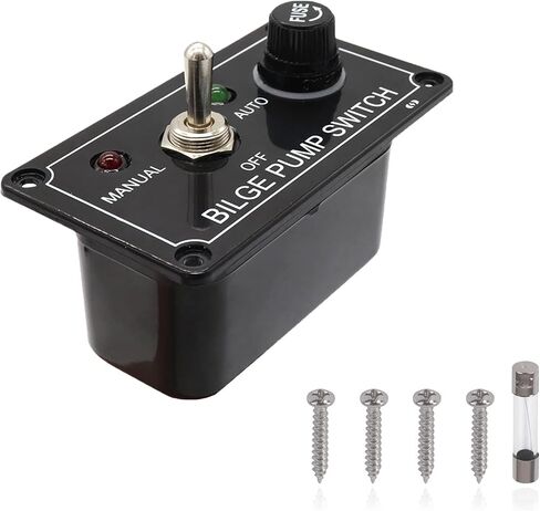MIMIRACLE مضخة نزح التحكم التبديل لوحة 3-Way مع مؤشر LED لشاحنة تخييم يخت قارب بحري ، 12 فولت 5A الصمامات in Kuwait