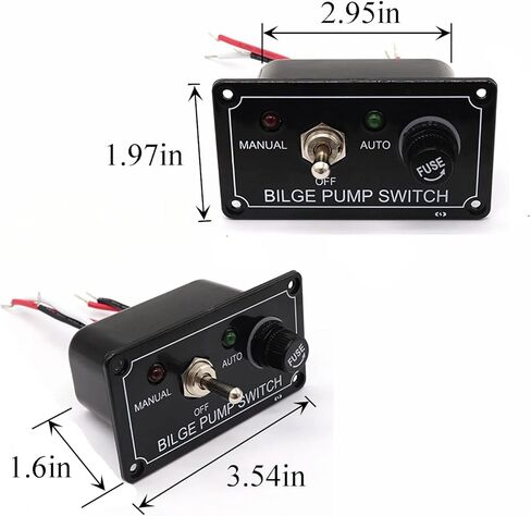 MIMIRACLE مضخة نزح التحكم التبديل لوحة 3-Way مع مؤشر LED لشاحنة تخييم يخت قارب بحري ، 12 فولت 5A الصمامات in Kuwait